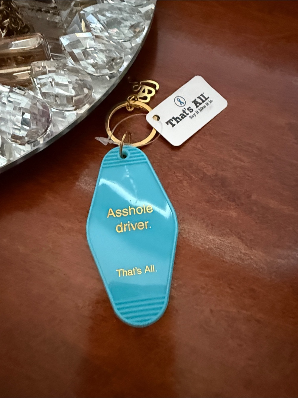 Novelty Blue Keychain with Gold Ring - That's All